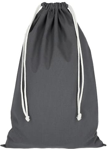 TEXXILLA Zuziehbeutel - Baumwolle | OEKO-TEX 100 zertifiziert | 40x50cm | Jutebeutel | Einkaufstasche | unbedruckt, Farbe:stahlgrau