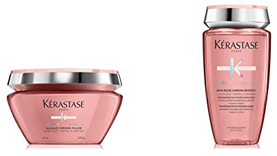 Chroma Absolu, Maschera per Capelli Colorati Sensibilizzati o Danneggiati da Medi a Spessi, 200 ml & Chroma Absolu, Shampoo per Capelli Sensibilizzati o Danneggiati da Medi a Spessi, 250 ml