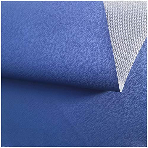 SAVAAL Leder Stoff Königsblau Dicke 0,6mm Kunstleder Material Big Litschi Muster Kleidung Schneiderei Polster Kunstleder Stoff Wasserdichtes Sofa Autositzbezüge 160x100cm(Size:10M)