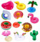 12 Stück Aufblasbare Getränkehalter, Schwimmender Getränkehalter mit Reparaturflicken, Mini Flamingo Palme Getränkehalter für Pool-Becherhalter