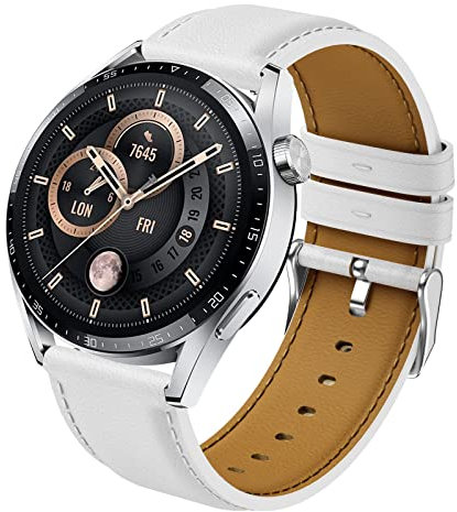 Syxinn Leder Armband für Huawei Watch GT 3/GT 2/3 Pro 46mm - Weich Uhrenarmband Sportarmband für Herren Damen