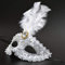 YJHWLF Maskerade Maske mit Feder, Frauen Venezianische Maske Halloween Party Mardi Gras Maske Karneval Augenmaske für Verkleidung Spitze Maske Kostüm Party，Interessantes Rollenspiel Zubehör (silbrig)