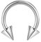 ZS Chirurgenstahl Spike Hufeisen Circular Barbell Ringe, 00G 0G 2G 4G 6G 8G 12G 16G Dick PA Rings, CBR Nasenring Septum Ohr Piercing Körperschmuck (Silber,12G,14mm)