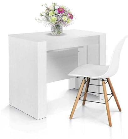 Mar.c.a. Design – Console Extensible Blanche 90x50x75 cm Jusqu’à 230 cm – Console entrée – Fabriqué en Italie