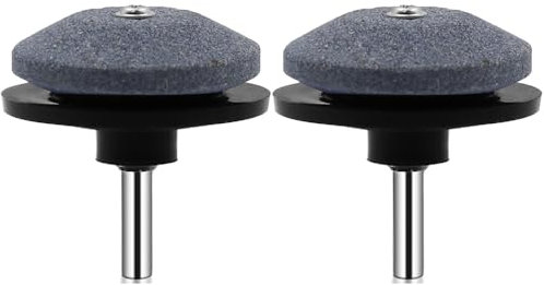 TopHomer Lawn Mower Blade Sharpener 2Pcs Universal Grinder Wheel Stone Lawn Mower Blade Balancer Tool for Power Drill Hand Drill Black