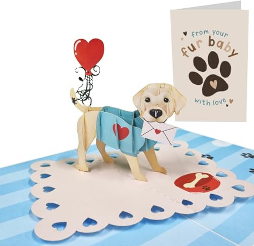 Central 23 Pop Up Karte Hunde Geburtstag Geschenk – From Your Fur Baby With Love – 3D Karten Mit Umschlag Für Männer Frauen – Für Hundeliebhaber Zum Jahrestag Valentinstag Muttertag