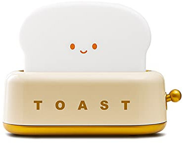 CalmGeek Mini-Nachtlichter, Toaster, Lampe für Kinder, süße Raumdekoration für Schlafzimmer, Wohnzimmer, Esszimmer, Schreibtisch-Fülllichter, Einstellbarer Timer, Mädchen, Junge