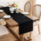 AooHome Tischläufer Schwarz 40X180cm, Tischdeko Leinen-Optik Abwaschbar Tischband aus Polyester Wasserabweisend mit Lotuseffekt, Dauerhaft Kratzfest für Esszimmer Hochzeiten Party Weihnachten