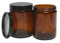8oz Glass Jars with Lids, 2 pack Jars Amber 250g Empty Round Cosmetic Containers for Sample, Powder,Body Butter,Cream, Lotion, Spice