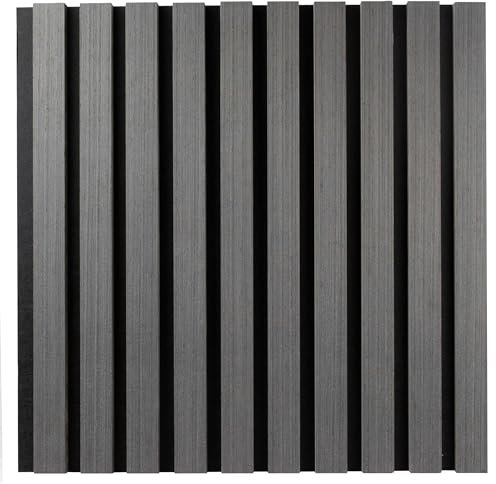 PROVISTON Akustik - Panneaux muraux 3D - 400 x 400 x 21 mm - Chêne foncé - Lamelles en bois MDF - Revêtement en feutre comme matériau de support