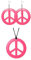 LYITZW 3er Set 60er/70er Hippie Kostüm Zubehör: Friedenszeichen Halskette & Ohrringe, Unisex, Damen, Hippie-Enthusiasten, Schmuckset