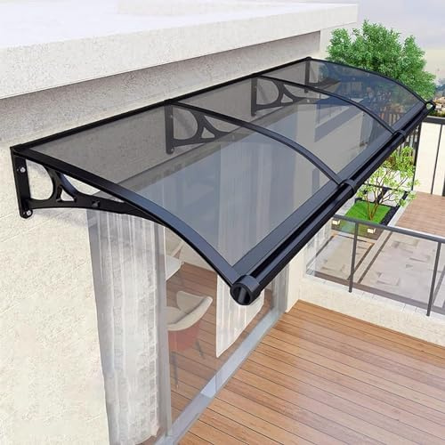 JFOZDM Tettoia per Esterno, Pensilina da Esterno, Pensilina, Staffa in lega di alluminio+Policarbonato, Resistente ai raggi UV/alla pioggia, Tettoia per Esterno/Porte/Balcone/Finestre