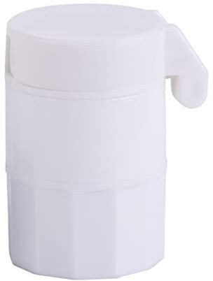 AQQWWER Behälter zur Organisation 4 in 1 tragbare 4-Schichten-Tablettenpulvermühle, Tablettenpulverschneider, Medizin-Splitterbox, Aufbewahrung, Crusher, Reise-Pillenetui (Color : Type 01 White)