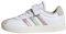 adidas Unisex Kinder VL Court 3.0 Hook and Loop Shoes Kids Schuhe, FTWR White/Linen Green met./Sandy pink met
