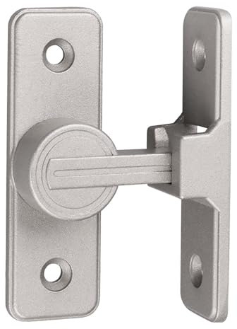 Schiebetürschloss Riegelschloss Schwarz Leuchtend Türriegel Schiebetür Schloss Tür Riegelschloss Innen Ohne Bohren Klein Schieberiegel Rechtwinklige Schnalle Sichtschutzschloss (Silber 90Grad)