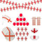 Lizzy England Flag Printed Party Supplies Disposable Tableware for Sports Events | 10pc Paper (Plate, Bowls, Cups), 20pc Paper Straws), 15pc Balloons, 5pc Hand flags, 3.6m Bunting