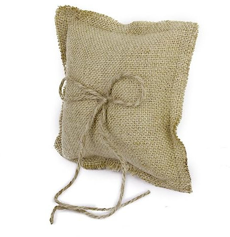 Ciieeo Ringkissen 18x18cm aus Jute für Hochzeitszeremonie