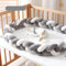 WLXFF Bettschlange Geflochten, Baby Nestchen Bettrolle Stillkissen, Babybett Kantenschutz Bettumrandung Knotenkissen, Baumwolle Bequem Bettschlange Baby, Bettschlange, Nestchenschlange,A,150 cm
