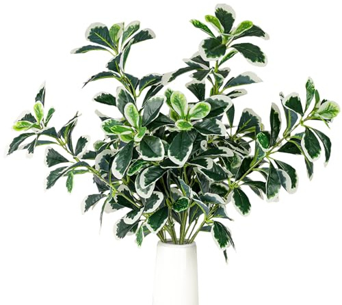 Gresorth 4 Bündel Künstliche Ficus Blätter Zweigstelle Dekoration Gefälschte Pflanze Vorbau Anzeige Lebensecht Lebendig Blumenstrauß Verzierung Regal Badezimmer - 80cm