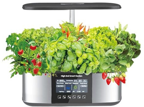 Indoor Hydroponic Garden Kit with 21 Pods & LCD Screen - Automatic Watering System & LED Grow Light for Home Herb Growing