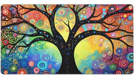 Tapis de Souris Arbre Tapis de Souris Gaming XXL 1000x500x3mm Tapis Souris Abstrait Tapis de Bureau sous Main avec Base en Caoutchouc Antidérapante, Mouse Pad à Bords Cousus, pour Gaming Accessoire