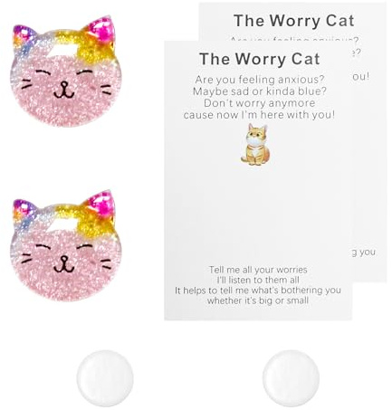 Tabanzhe Little Pocket Hug-2PCS Mini Cute Cat Hug Gift Encouraging Pocket Hug Decoration Sending a Hug Gift Token Keepsake Ornament Give Cat Hugs to Family Friends Birthday Wedding Party(Pink)