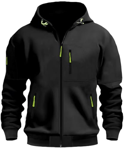 MEDUOLA Herren Kapuzenstrickjacke Sportjacke Jogging Hoodie Jungen & Männer Sweatshirt Reißverschluss Tasche Multifunktionale Strickjacke Hoodie