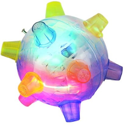 Interactive Jumping Dog Toy Balls, Dogs Flashing Battery Powered Jumping Ball, Automatic Jumping Ball Toy With Light And Music For -Indoor And Outdoor