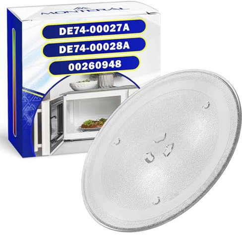 Mikrowellenteller Glas Universal Ø 255 mm Hat 3 Fixierungen mit dem Originalcode DE74-00027A DE74-00028A für Samsung 00260948 für Bosch - MONTERAL