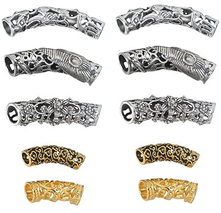 LOLIPPYY 10stücke Dreadlocks Ringe Und Haarschmuck Einstellbare Haarperlen Clips Für Zöpfe Und Extensions Zubehör Für Damen Für Kreative Frisuren