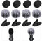 Wanmu Mini Wireless Furry Windscreen & Foam Cover Set for Lavalier Microphone, 12 Pcs Washable Microphone Windscreen Windproof Microphones Covers with Clips Foam Mini Mic Cover to Reduce Wind Noise