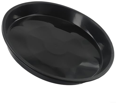Gdfnmogo Sottovaso per piante, confezione da 2 vassoi rotondi in plastica PP, per piante grasse da interni, vasi di fiori da 10,2 cm, 10,2 cm, 20,3 cm, vassoio di drenaggio nero (20,3 cm)