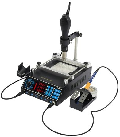 Heißluft-Nachbesserungsstation und Lötstation, 1200W Heißluft Lötstation mit Vorwärmstation, Temperaturstabilisierungsfunktion, für DIY-Projekten, Nachbesserungen, Reparaturen