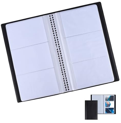 Porta Biglietti da Visita con 240 Spazi, Raccoglitore Biglietti da Visita per Carte Fedeltà, Cartes di Credito, Porta Carte di Identità, Copertura Rigida, Design Elegante, Organizzatore Portatile