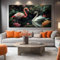 Impression sur Toile Intissé Film Vent Animaux Flamant Rose Cygne Decoration Photo Salon Murale Peinture Coloré Tableaux Art Décoratif Muraux Décoration Chambre, 120 x 80 cm