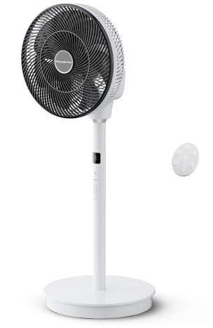 Rowenta Turbo Swift Silence QV5040F0 Ventilateur sur pied, rafraîchissement intense, extrêmement silencieux avec seulement 20 dB(A), oscillation multidirectionnelle, design compact adaptable, mode
