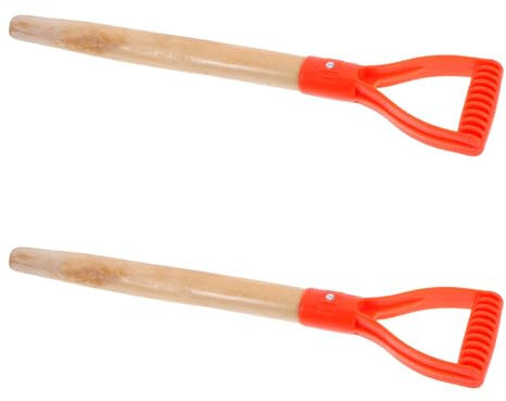 MERRYHAPY 2 Stück Ersatz Gartenstiel Aus Holz Gartengabelstiel Spatenstiel Schaufelstiel Rot