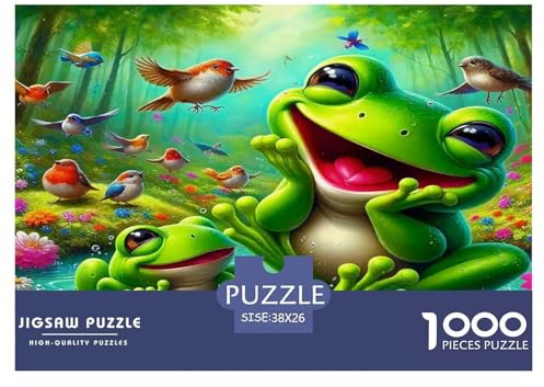 Frosch Puzzles 1000 Teile Schwer Puzzle Spielzeug Lernspiel Impossible Herausforderungsspielzeug Für Erwachsene Kinder 38x26cm/1000pcs