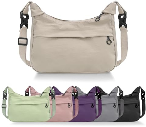 viiotu Umhängetasche Damen Crossbody Bag, Nylon Crossbody Tasche Damen Verstellbarer Schultergurt, Schultertasche für Alltag, Reisen und Arbeit