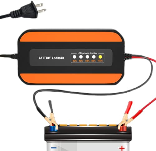 Ladegerät für Autobatterien - 12V Pulsladegerät für Fahrzeuge | Puls Batterie Wiederbelebung Ladegerät | Für Fahrzeuge Motorräder ATVs Autos LKWs Rasenmäher Wohnmobile SUVs
