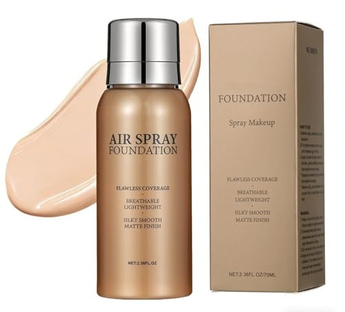 Air Spray Foundation für ältere Haut, Seidiges Sprüh-Make-up mit natürlichem Matt-Finish, Leichte Foundation mit voller Deckkraft und feuchtigkeitsspendender Basis (C)