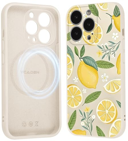 Kilbnom Sommer Magnetisch Handyhülle für iPhone 13 Hülle, Aesthetic Zitrone Collage Muster Design für Frauen Mädchen, Kompatibel mit MagSafe,Silikon Schutzhülle Cover Case für iPhone13 6,1