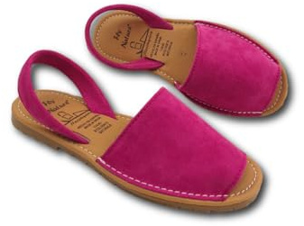Fly Nature Menorquinas de verano acolchadas para mujer, sandalias de piel de verano, menorquinas chanclas abiertas de cuero, fucsia, 37 EU
