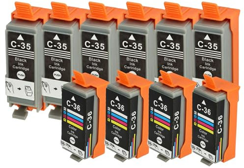 vhbw 10x Tintenpatronen kompatibel mit Canon Pixma IP100v, IP110, IP100P, ip100 Drucker - Set Schwarz, CMY (Kompatibel)