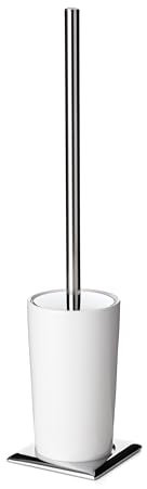 TATAY Escobilla WC | Acero Inoxidable y Zamak | Diseño Moderno y Minimalista | Escobillas de Baño 100 % INOX | 8.5 x 8.5 x 37.5 cm - Colección Ronda - Blanco