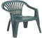 Monobloc stapelbarer Outdoor-Stuhl, niedrige Rückenlehne, 54 x 53 x 80 cm, Made in Italy, Farbe grün