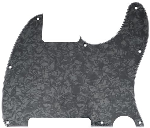Musiclily 8 Löcher Schlagbrett Pickguard für Fender USA/Mexican Telecaster Esquire E-Gitarre,4 lagig Black Pearl