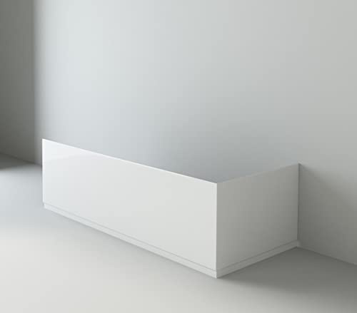 VeeBath Linx Bath Panel Set, 1700mm Front Side Bath Panel, 800mm Bath End Panel, Waterproof, Modern Panels for Bathroom Bathtub- White