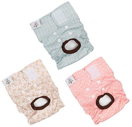 CuteBone 3 Stück Wiederverwendbare Hundewindeln, Hochsaugfähige Premium-Windeln für Hündchen, Umweltfreundliche Damenbinden Höschen für weibliche Haustiere D16XS-DE