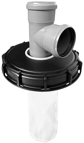 FN-Technik IBC Deckelfilter Regenwasserfilter Deckel DN 225 HT DN 75 Nylon, HT DN 75:Abzweig DN 75 87°